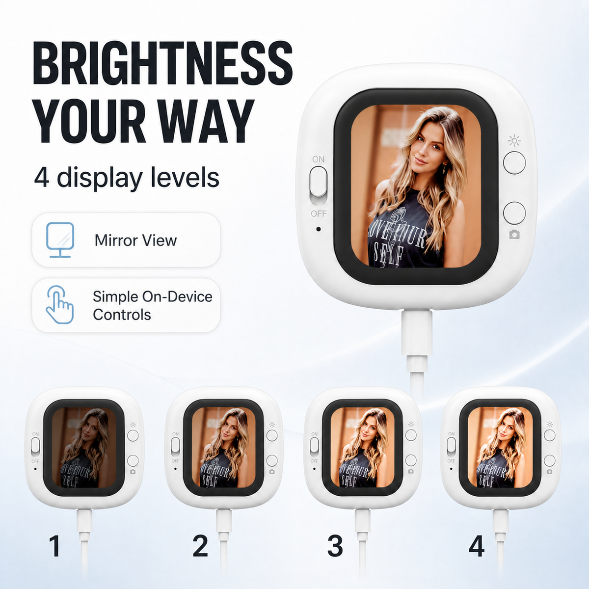 Magnetic Rear-Camera Selfie Monitor for Phone